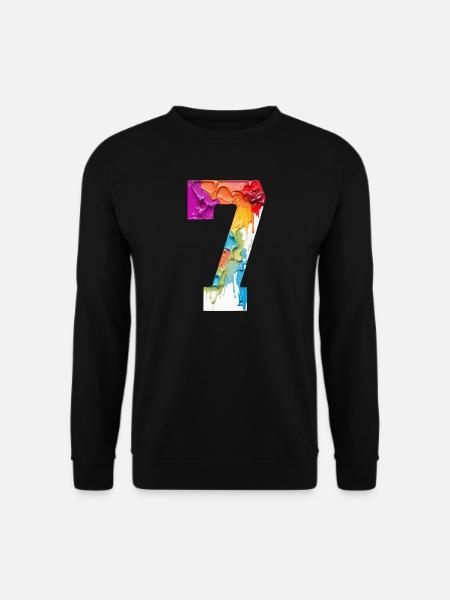 FARBIG NUMMER 7 BUNT 7. GEBURTSTAG - Unisex Pullover - Schwarz