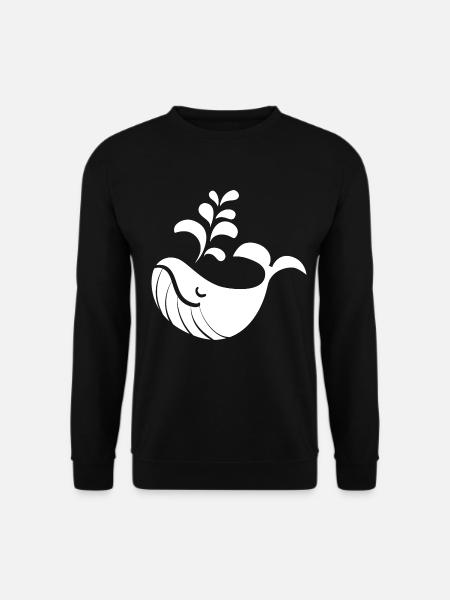 Wal mit Wasserstrahl-Design - Unisex Pullover - Schwarz