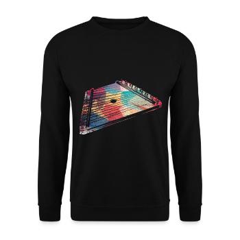 Schwungvolles Hackbrett Volksmusik - Unisex Pullover - Schwarz - Vorne - Alina (178cm) & Michal (187cm)