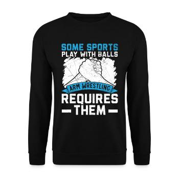 Sportspiele mit Bällen Armdrücken erfordert sie - Unisex Pullover - Schwarz - Vorne - Alina (178cm) & Michal (187cm)