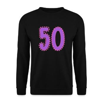 50. 50 YEARS. 50th ANNIVERSARY. 50TH ANNIVERSARY. - Unisex Sweatshirt - black - Front - Alina (178cm) & Michal (187cm)