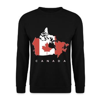 Silhouette du Canada avec feuille d’érable - Sweat-shirt Unisexe - noir - Devant - Alina (178cm) & Michal (187cm)