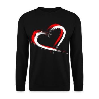 Herz Bürste Fahne der Schweiz Flagge Fahne Farben - Unisex Pullover - Schwarz - Vorne - Alina (178cm) & Michal (187cm)