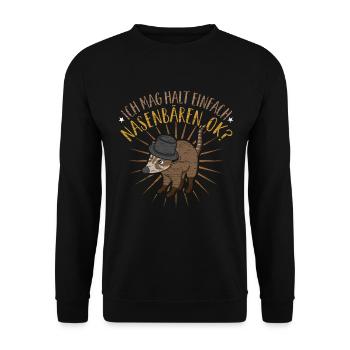 Nasenbären Nasenbär Coati - Unisex Pullover - Schwarz - Vorne - Alina (178cm) & Michal (187cm)
