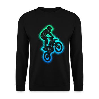 Dirt Bike Motorrad Dirtbike Kinder Motocross - Unisex Pullover - Schwarz - Vorne - Alina (178cm) & Michal (187cm)