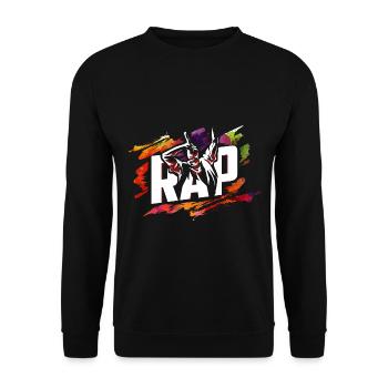 Schlagfertiger Rapper Straßenpoesie - Unisex Pullover - Schwarz - Vorne - Alina (178cm) & Michal (187cm)