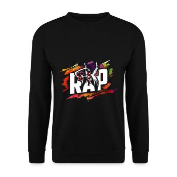 Schlagfertiger Rapper Straßenpoesie - Unisex Pullover - Schwarz - Vorne - Alina (178cm) & Michal (187cm)
