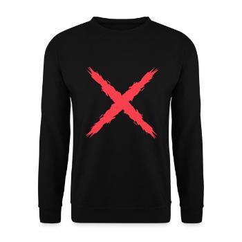 Kreuz Design Vektor Rot - Unisex Pullover - Schwarz - Vorne - Alina (178cm) & Michal (187cm)