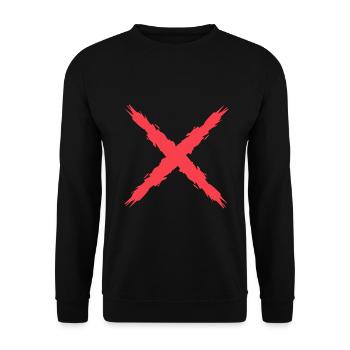 Kreuz Design Vektor Rot - Unisex Pullover - Schwarz - Vorne - Alina (178cm) & Michal (187cm)