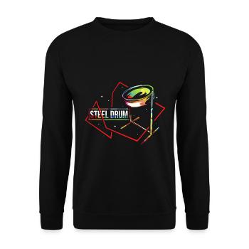 Temperamentvoller Steelpan Kalypso - Unisex Pullover - Schwarz - Vorne - Alina (178cm) & Michal (187cm)