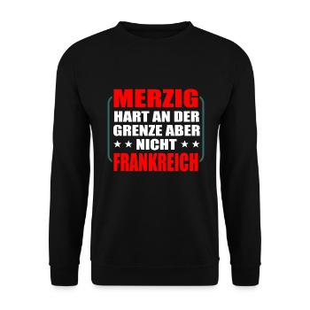 Merzig Saarland Saarländer - Unisex Pullover - Schwarz - Vorne - Alina (178cm) & Michal (187cm)