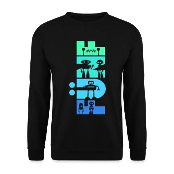Geburtstag Kinder 5 Jahre alt Robotik Roboter - Unisex Pullover - Schwarz - Vorne - Alina (178cm) & Michal (187cm)