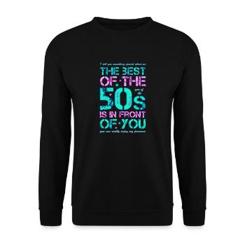 50er Fünfziger 50s 50's - Unisex Pullover - Schwarz - Vorne - Alina (178cm) & Michal (187cm)