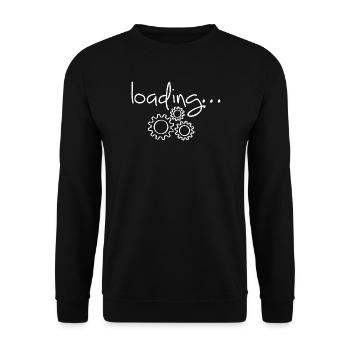 Zahnräder, denken Sie groß. große Ideen. Brainstorming - Unisex Pullover - Schwarz - Vorne - Alina (178cm) & Michal (187cm)