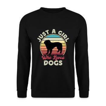 Bosnischer grobhaariger Hund Hund Silhouette Retro - Unisex Pullover - Schwarz - Vorne - Alina (178cm) & Michal (187cm)