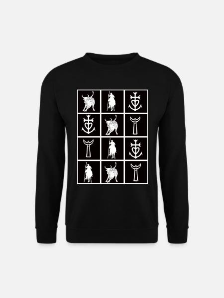 checker Camargue gardianer Dreizackkreuz - Unisex Pullover - Schwarz