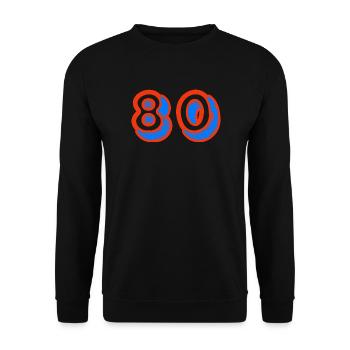 80. 80 JAHRE. 80-JÄHRIGES JUBILÄUM. 80. GEBURTSTAG. - Unisex Pullover - Schwarz - Vorne - Alina (178cm) & Michal (187cm)