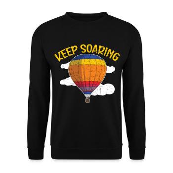 Immer weiter aufsteigen Heißluftballon-Liebhaber B - Unisex Pullover - Schwarz - Vorne - Alina (178cm) & Michal (187cm)