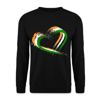Herz Bürste Flagge Indien Design Neu Vektor Fahne - Unisex Pullover - Schwarz - Vorne - Alina (178cm) & Michal (187cm)