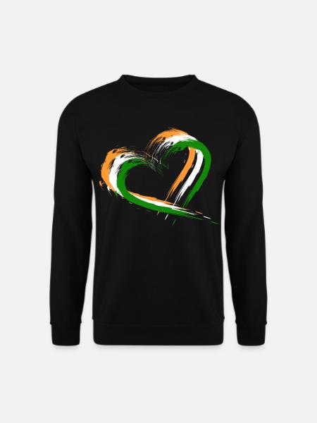 Herz Bürste Flagge Indien Design Neu Vektor Fahne - Unisex Pullover - Schwarz