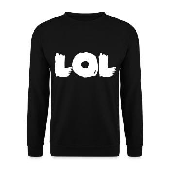 LOL Pinselstrich Kraft - Unisex Pullover - Schwarz - Vorne - Alina (178cm) & Michal (187cm)