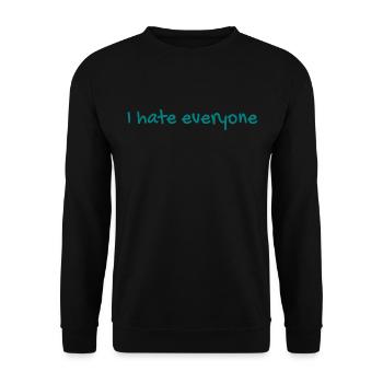 Ich hasse jeden - Unisex Pullover - Schwarz - Vorne - Alina (178cm) & Michal (187cm)