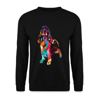 Wachsamer Springer Spaniel Stöberjagd - Unisex Pullover - Schwarz - Vorne - Alina (178cm) & Michal (187cm)
