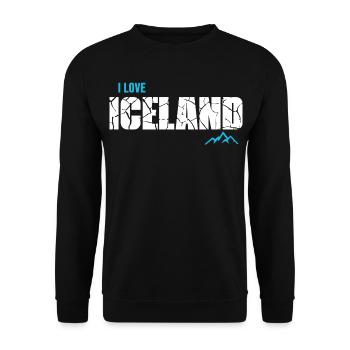 Ich liebe Island Gletscher Iceland - Unisex Pullover - Schwarz - Vorne - Alina (178cm) & Michal (187cm)