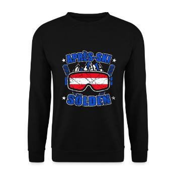 Sölden Österreich Skiurlaub - Unisex Pullover - Schwarz - Vorne - Alina (178cm) & Michal (187cm)