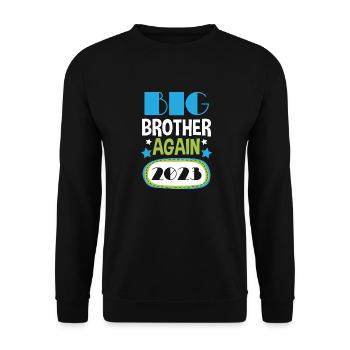 Großer Bruder 2023 Wieder Big Bro 23 - Unisex Pullover - Schwarz - Vorne - Alina (178cm) & Michal (187cm)