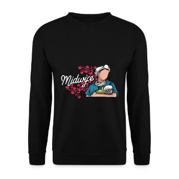 Einfühlsame Hebamme Geburtshilfe - Unisex Pullover - Schwarz - Vorne - Alina (178cm) & Michal (187cm)