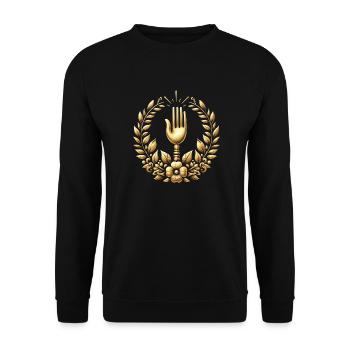 Gourmet Fork Logo - Unisex Sweatshirt - black - Front - Alina (178cm) & Michal (187cm)