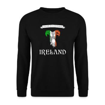 Ireland Irland sheep - Unisex Pullover - Schwarz - Vorne - Alina (178cm) & Michal (187cm)