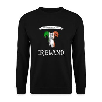Ireland Irland sheep - Unisex Pullover - Schwarz - Vorne - Alina (178cm) & Michal (187cm)