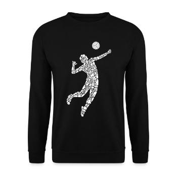 Volleyball Symbole Kids Jungen Volleyballer - Unisex Pullover - Schwarz - Vorne - Alina (178cm) & Michal (187cm)
