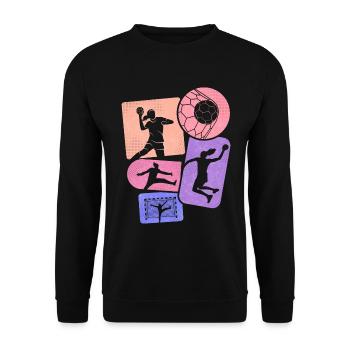 Handballerin Handballspielerin Handball Mädchen - Unisex Pullover - Schwarz - Vorne - Alina (178cm) & Michal (187cm)