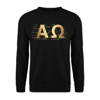 Alpha & Omega - Unisex Pullover - Schwarz - Vorne - Alina (178cm) & Michal (187cm)