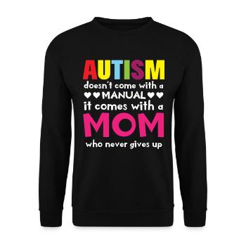 Kind Autismus Mama Stolz - Unisex Pullover - Schwarz - Vorne - Alina (178cm) & Michal (187cm)