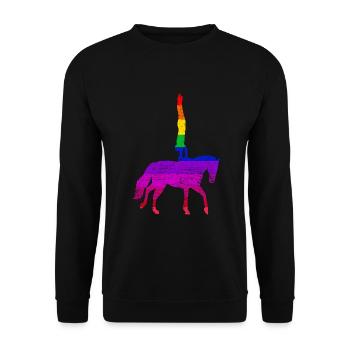Anmutige Voltigierakrobatin Verein - Unisex Pullover - Schwarz - Vorne - Alina (178cm) & Michal (187cm)