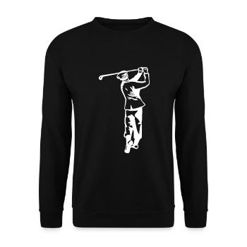 Golf - Golfen - Golfer - Unisex Pullover - Schwarz - Vorne - Alina (178cm) & Michal (187cm)
