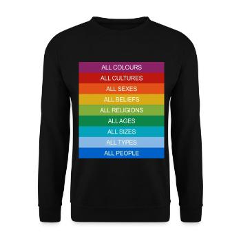 Tolerance Equality Inclusion Tolerance Pride Queer - Unisex Sweatshirt - black - Front - Alina (178cm) & Michal (187cm)