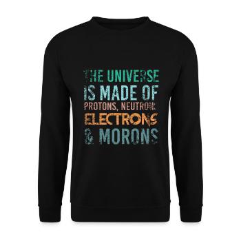 Physikstudent Physiker Physik Science Wissenschaft - Unisex Pullover - Schwarz - Vorne - Alina (178cm) & Michal (187cm)