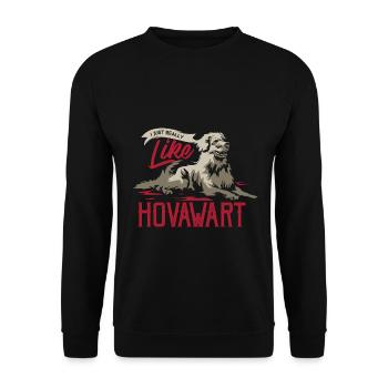 Wachsamer Hovawart Familienhund - Unisex Pullover - Schwarz - Vorne - Alina (178cm) & Michal (187cm)