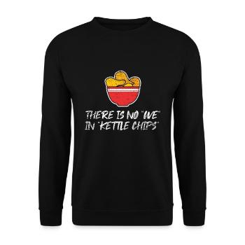 Herzhafter Kartoffelchips Filmabend - Unisex Pullover - Schwarz - Vorne - Alina (178cm) & Michal (187cm)