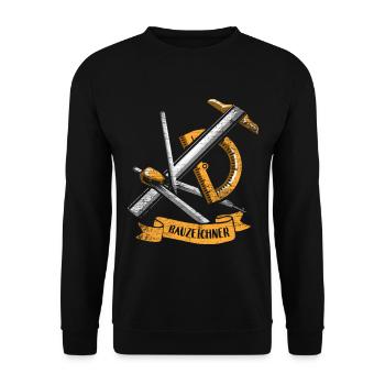 Kreativer Bauzeichner Baustelle - Unisex Pullover - Schwarz - Vorne - Alina (178cm) & Michal (187cm)