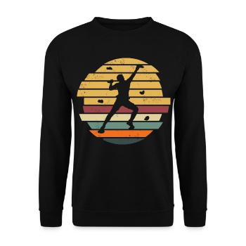 Boulder Klettern Bouldern Bergsteiger Kletterer - Unisex Pullover - Schwarz - Vorne - Alina (178cm) & Michal (187cm)