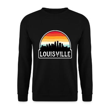Louisville Kentucky USA Flagge Skyline Reisen Souven - Unisex Pullover - Schwarz - Vorne - Alina (178cm) & Michal (187cm)