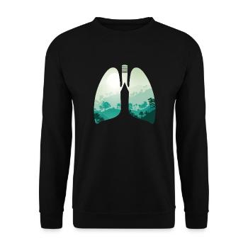 Nature verte forêt paysage poumon - Sweat-shirt Unisexe - noir - Devant - Alina (178cm) & Michal (187cm)