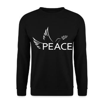 Peace Peace Dove of Peace Demo Protest Freedom - Unisex Sweatshirt - black - Front - Alina (178cm) & Michal (187cm)