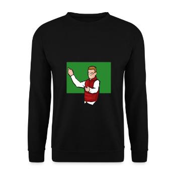 Lehrer vor grüner Tafel - Unisex Pullover - Schwarz - Vorne - Alina (178cm) & Michal (187cm)